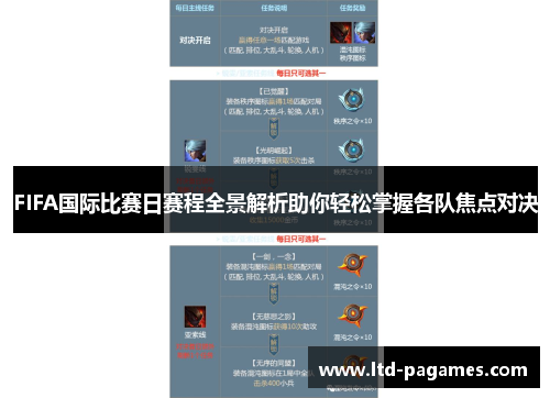 FIFA国际比赛日赛程全景解析助你轻松掌握各队焦点对决